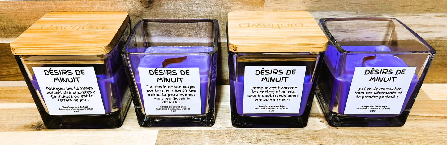 Bougie d’ambiance érotique Aménôra – Désirs de Minuit | Soirée Coquine | Soirée Coquine | $17.99