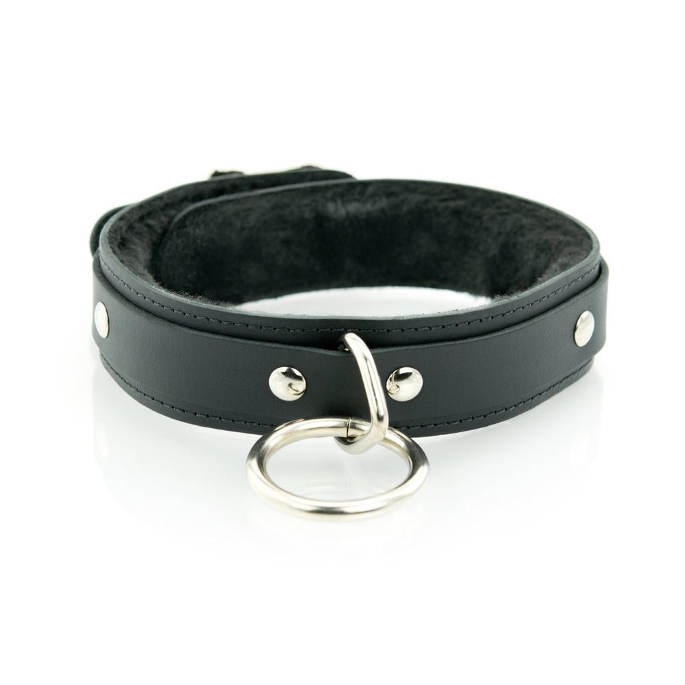 Collier esclave en cuir Bondage avec doublure en fausse fourrure Ego - Soirée Coquine